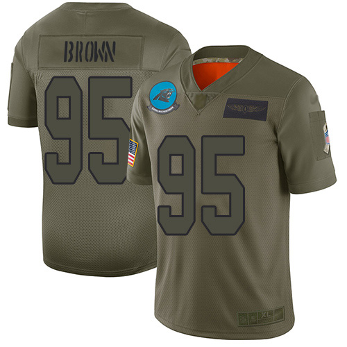 Nike Panthers #95 Derrick Brown Camo Youth Stitched NFL Limited 2019 Salute to Service Jersey